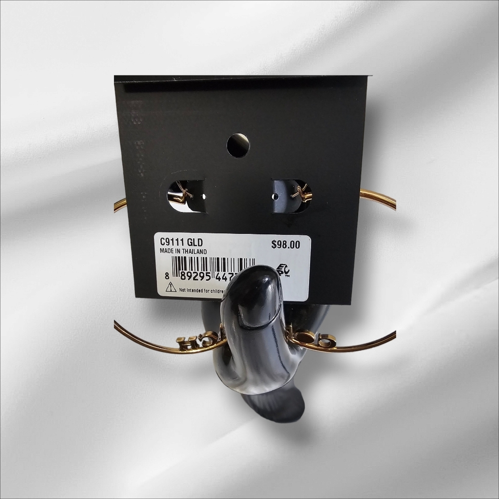COACH Gold Tone Hoop Earrings and Mini Dust Bag. - Picture 8 of 8